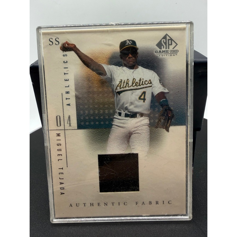 2001 SP Game Used Authentic Fabric #MT Miguel Tejada Jersey Relic Card
